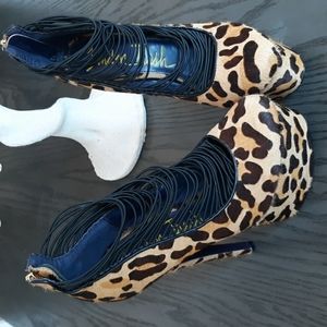 Leopard Platform Strappy Heels